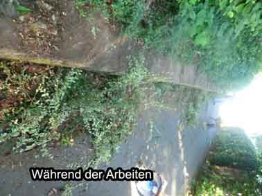 Mauer whrend der Arbeiten